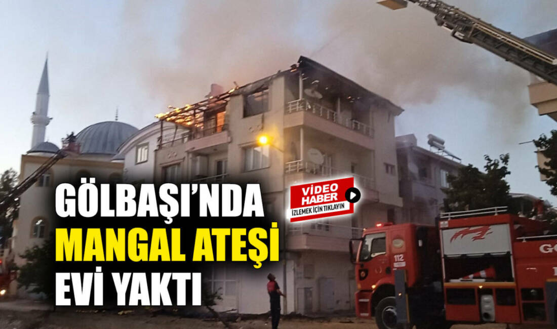 Adıyaman’ın Gölbaşı ilçesinde bir kişinin yaktığı mangal ateşinden çıkan yangın