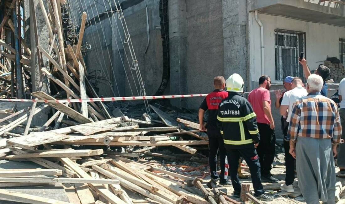 Viranşehir ilçesinde bir inşaatta beton dökümü sırasında meydana gelen göçükte