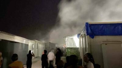 Adıyaman'da bulunan K-19 Konteyner Kent'te çıkan yangın korku ve paniğe