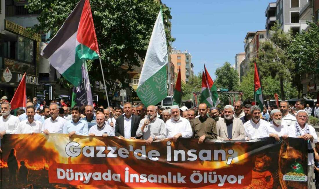 Diyarbakır'da Leman dergisini protesto etmek amacıyla bir araya gelen yüzlerce