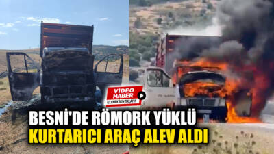 Besni’ye bağlı Üçgöz Köyü deprem konutları yakınlarında meydana gelen araç