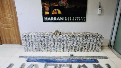 Şanlıurfa’nın Harran ilçesinde 4 bin 134 paket kaçak sigara ele