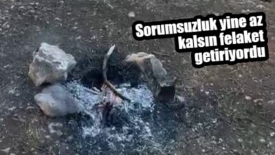 Adıyaman’da, ormanlık alan içerisinde yakılan ve söndürülmeden bırakılan ateş, şans