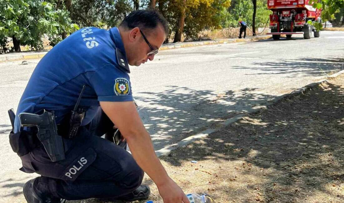 Adıyaman’da, ormanlık alan içerisinde çıkan yangında yanmak üzere olan bir