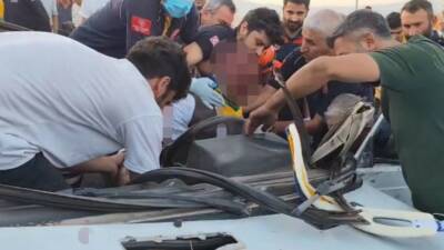 Adıyaman'da meydana gelen kazada Şükrü Erdem yönetimindeki otomobil takla attı