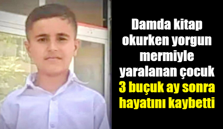 Şanlıurfa'da evinin damında kitap okuyan Mehmet Yeşilay (9), isabet alan