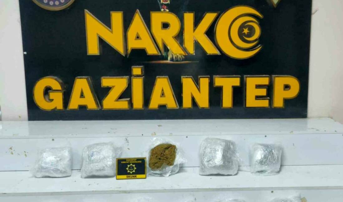 Gaziantep’te yapılan operasyonda polis ekipleri tarafından 5 kilogram 400 gram