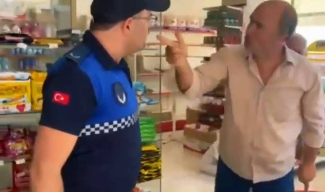 Gaziantep'te bir esnaf, Şahinbey Belediyesi zabıta ekibini fiziki müdahaleyle dışarı