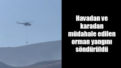 Adıyaman’da Ulubaba Dağı eteklerinde çıkan orman yangını, karadan ve havadan
