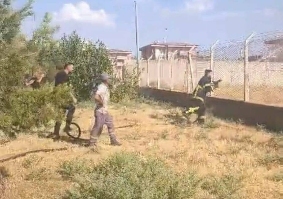 Şırnak Şerafettin Elçi Havalimanı'nda çıkan anız yangını, ARFF ekipleri tarafından