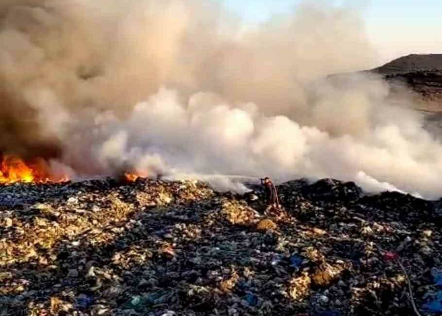 Kilis'te Resul Osman Dağı Mesire Alanı'nın arka kısmındaki çöplük alanında