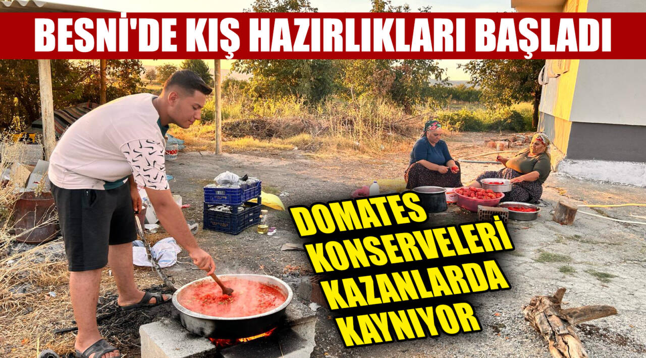 Besni’nin Çakırhüyük beldesinde, geleneksel kış hazırlıkları tüm hızıyla sürüyor. Mahalle