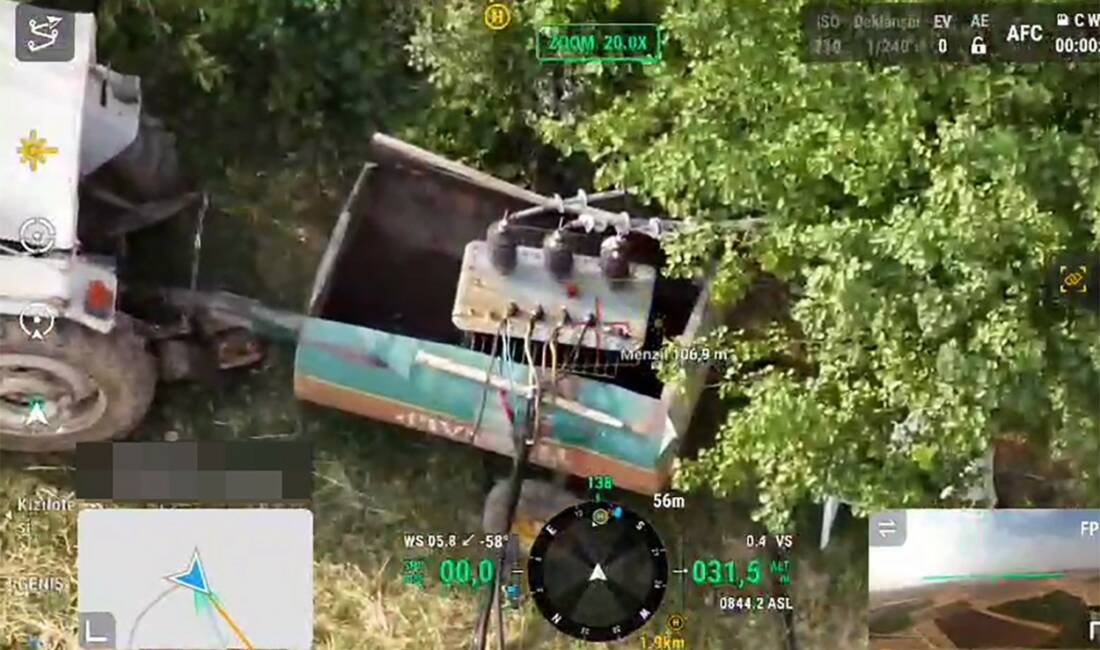 Mardin'in Savur ilçesinde Dicle Elektrik tarafından yapılan dron kontrollerinde, kaçak