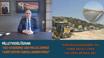 Adıyaman’ın önemli ulaşım noktalarından biri olan Terbizek Kavşağı’nda asfaltlama çalışmaları