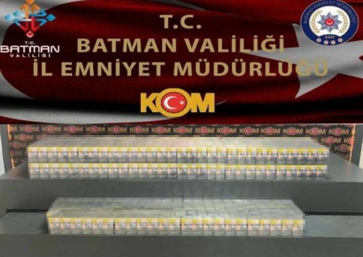 Batman'da polis ekipleri tarafından durdurulan bir araçta bin adet gümrük