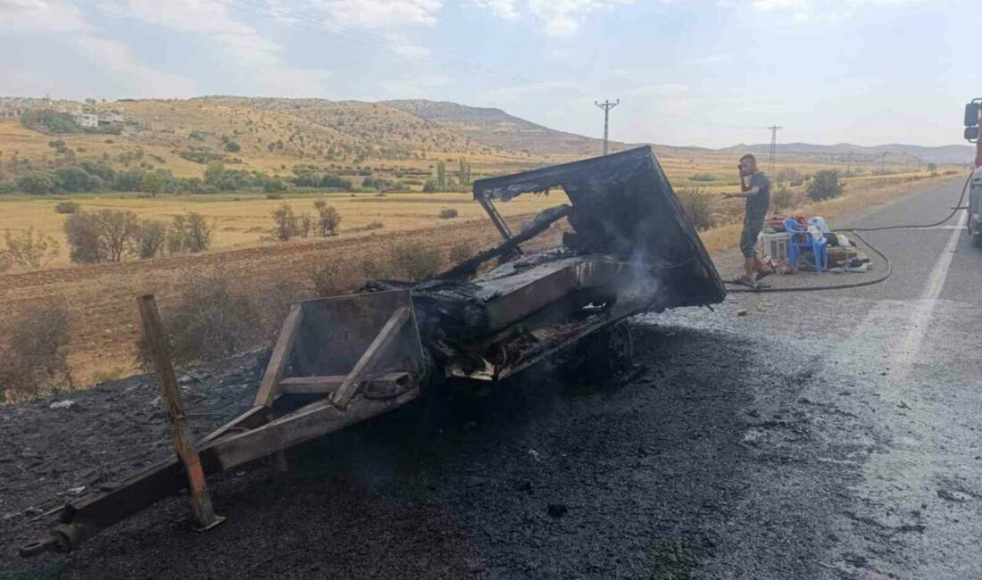 Batman’ın Gercüş ilçesinde seyir halindeki bir kamyonetin arkasında bulunan çekme
