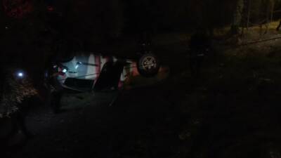 Kilis'te meydana gelen kazada, sürücü kontrolünden çıkan otomobil zeytin tarlasına