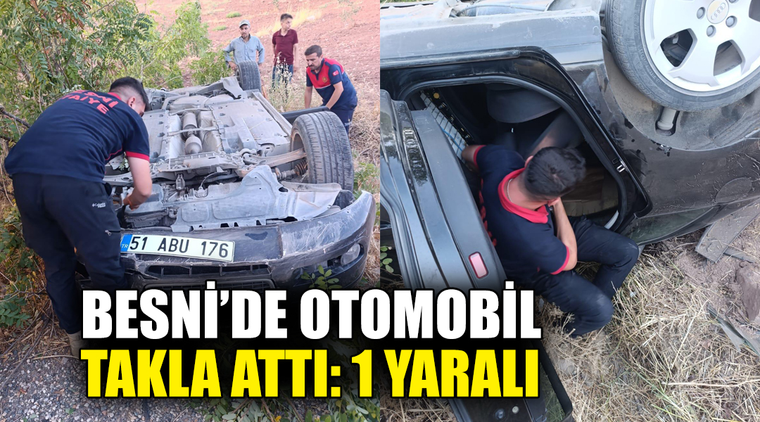 Besni'ye Güneykaş Köyü yakınlarında meydana gelen tek taraflı trafik kazasında