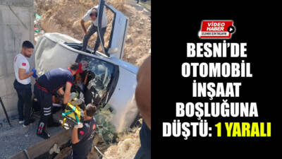 Besni'de meydana gelen kazada bir otomobil sürücüsü yaralandı.