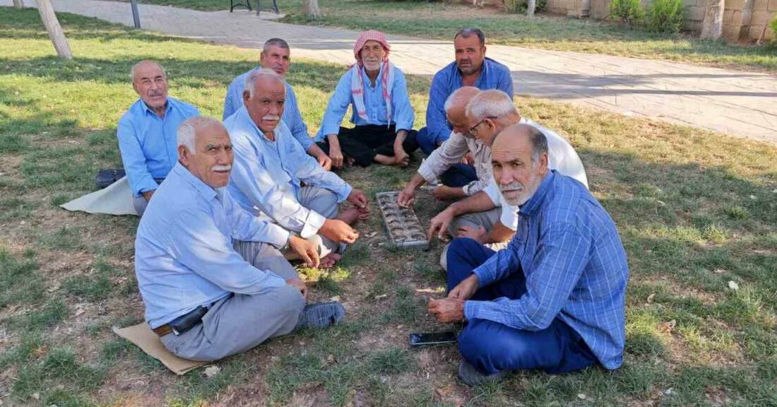 Suruç ilçesinde binlerce yıllık mangala oyununa tutkulu yaşlılar, parklarda bir