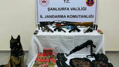 Şanlıurfa'da jandarma ekipleri tarafından yapılan operasyonda çok sayıda ruhsatsız silah