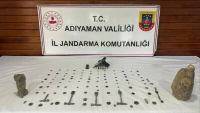 Adıyaman İl Jandarma Komutanlığı, tarihi eser kaçakçılığına yönelik operasyon düzenleyerek