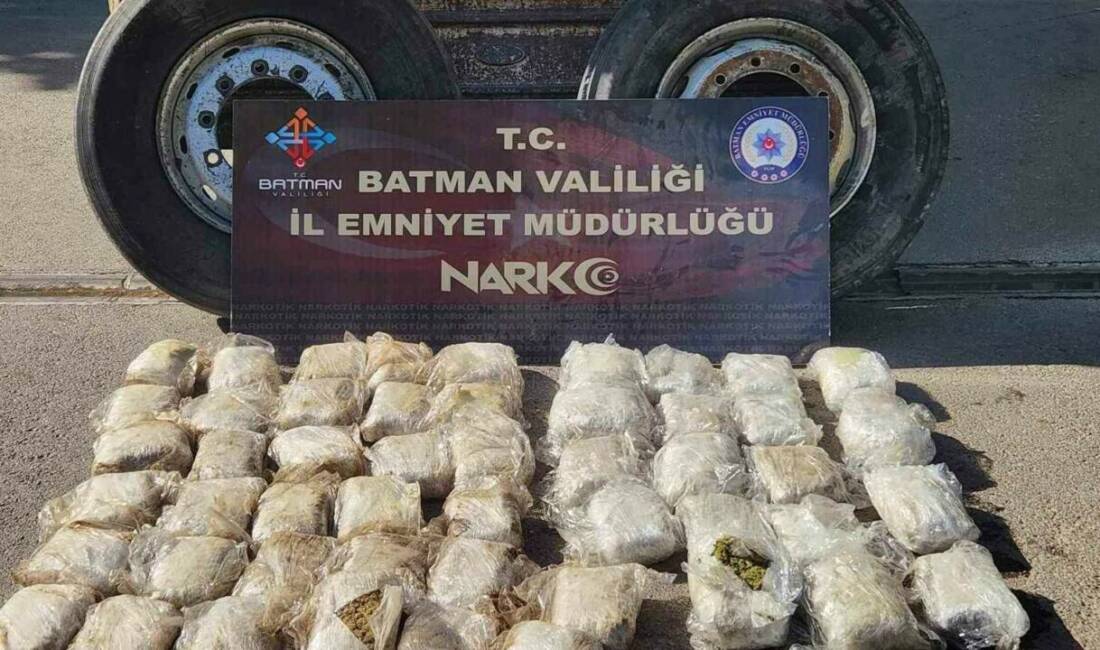 Batman'da gerçekleşen operasyonda tırın tekerinde 27 kilo 450 gram skunk