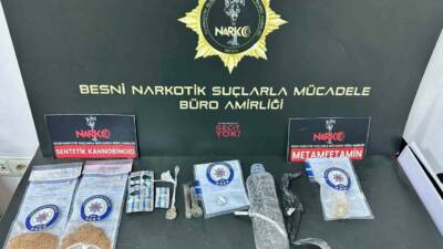 Adıyaman’ın Besni ilçesinde gerçekleştirilen iki ayrı operasyonda çeşitli uyuşturucu maddeler