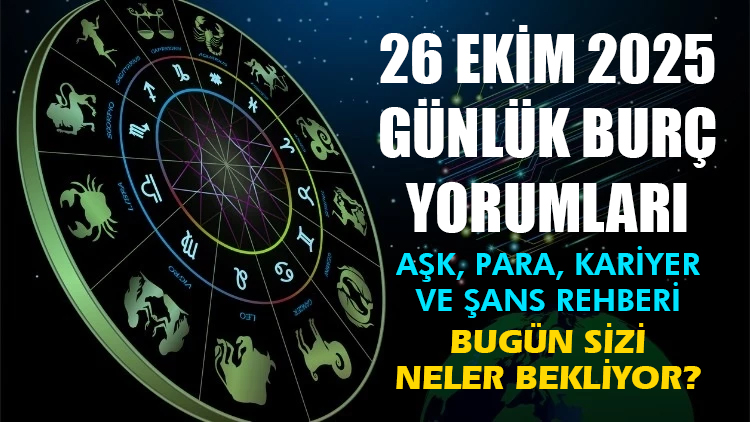 26 Ekim 2025 Günlük Burç Yorumları: Aşk, Para, Kariyer ve Şans Rehberi – Bugün Sizi Neler Bekliyor? 26 Ekim 2025 Pazar günü gökyüzü hareketli! Merkür’ün etkisiyle iletişim