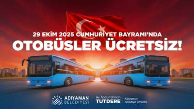 Adıyaman Belediyesi, 29 Ekim Cumhuriyet Bayramı dolayısıyla şehir içi toplu