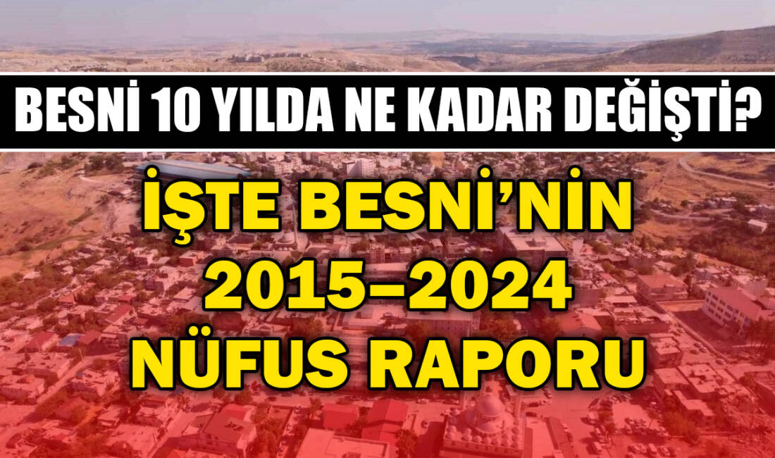 Besni 10 Yılda Ne Kadar Değişti? İşte Besni’nin 2015–2024 Nüfus Raporu Türkiye İstatistik Kurumu’nun (TÜİK) Adrese Dayalı Nüfus Kayıt Sistemi (ADNKS)