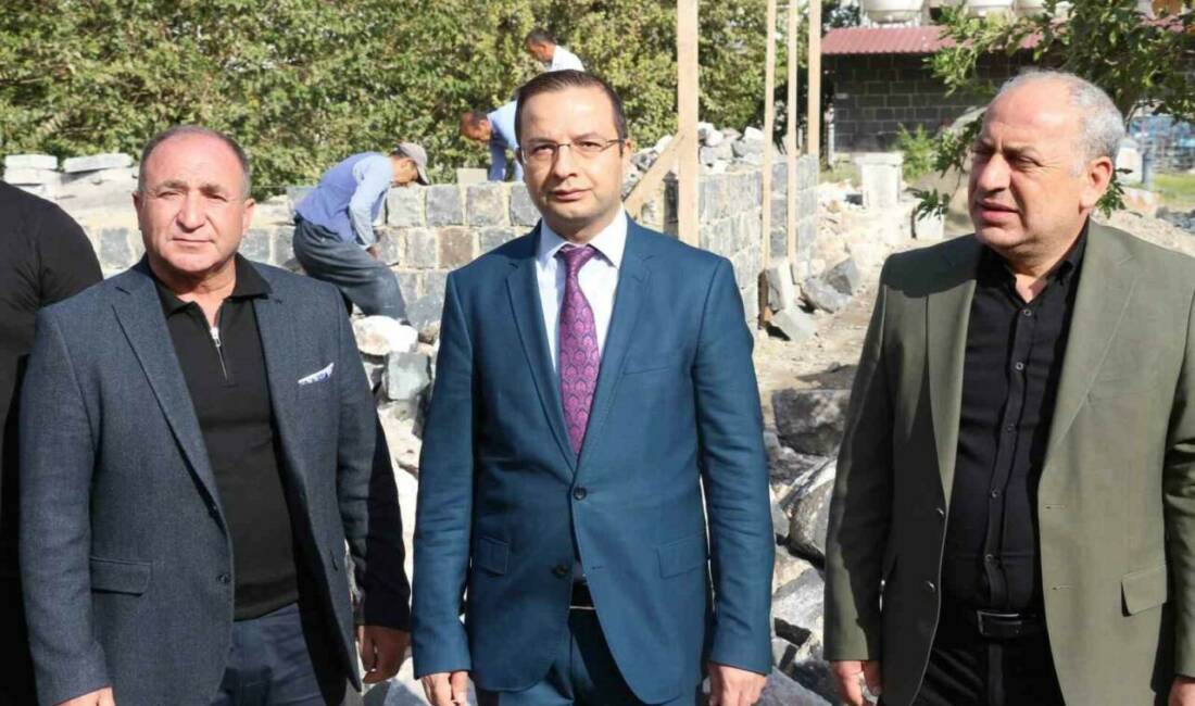 Cizre'nin Mir Abdaliye Medresesi'nde yıkılan duvar yeniden inşa ediliyor. Restorasyon