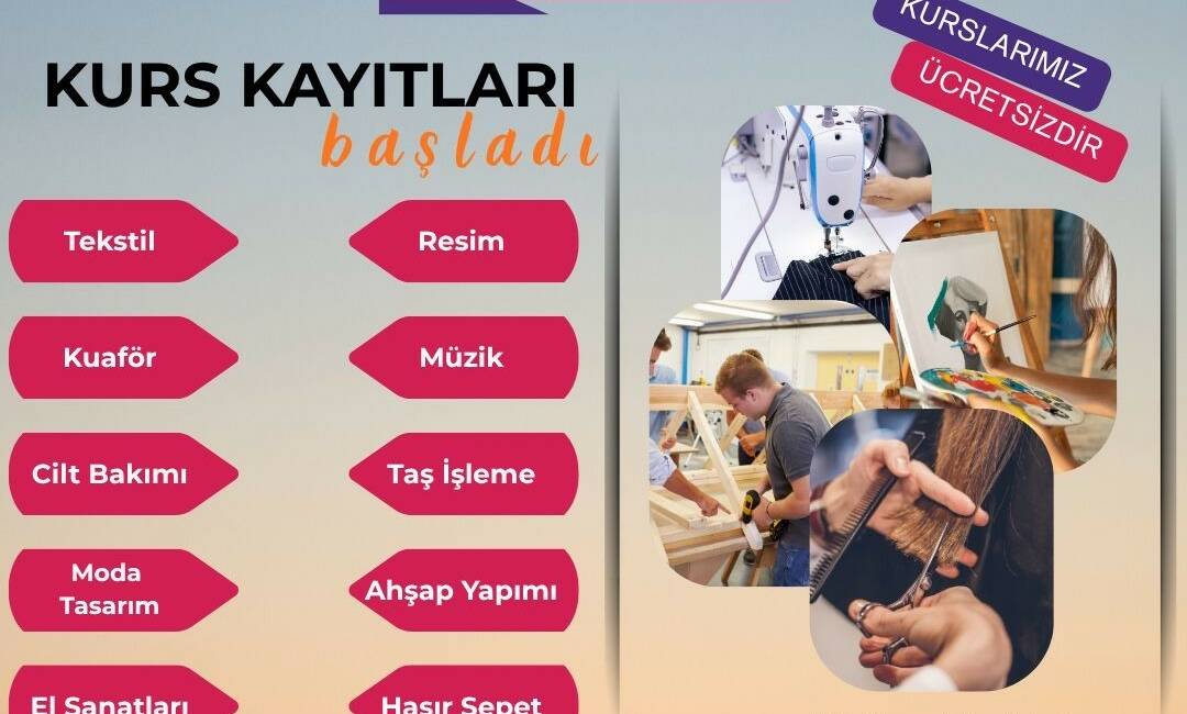 DİSMEK sanat ve meslek kursları kayıtları başladı Diyarbakır Büyükşehir Belediyesi, 16 yaş ve üzeri vatandaşlara yönelik 10