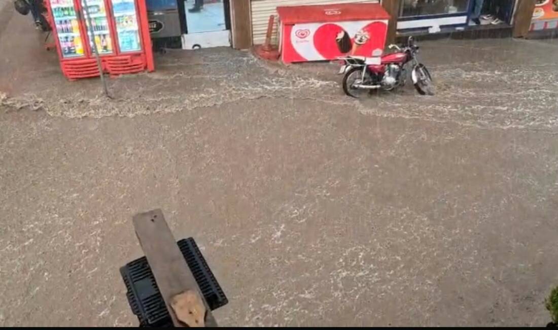 Çermik ve Ergani ilçelerinde şiddetli yağışlar nedeniyle caddeler su altında