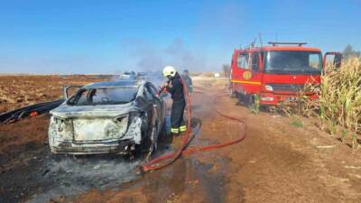 Diyarbakır’ın Çınar ilçesinde seyir halindeki otomobil alev adlı. Ekiplerin müdahalesi