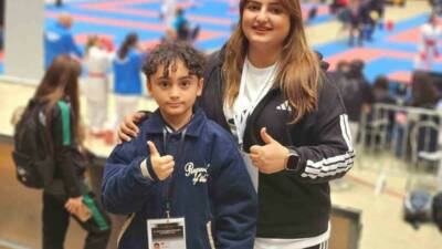 Almanya'da düzenlenen Uluslararası Banzai Karate Turnuvası'nda 25 kilo Erkekler Kategorisi'nde