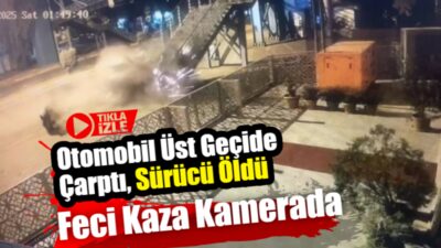 Şanlıurfa’da otomobilin üst geçidin merdivenlerine çarpması sonucu sürücünün hayatını kaybettiği