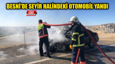 Besni'de seyir halindeki bir otomobil alev alarak küle döndü.