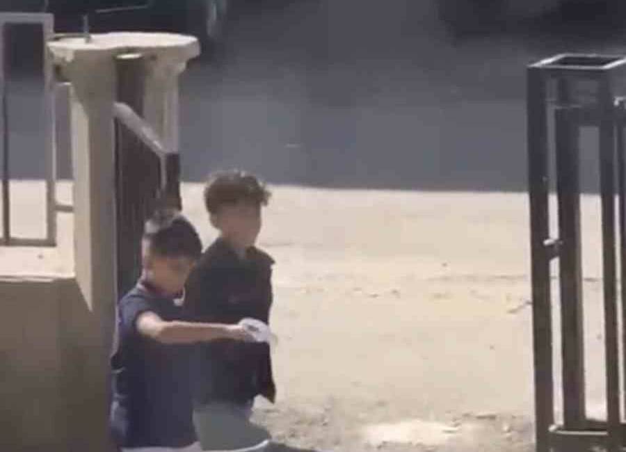 Nusaybin ilçesinde çöp kutusuyla halay çeken iki çocuğun görüntüleri sosyal