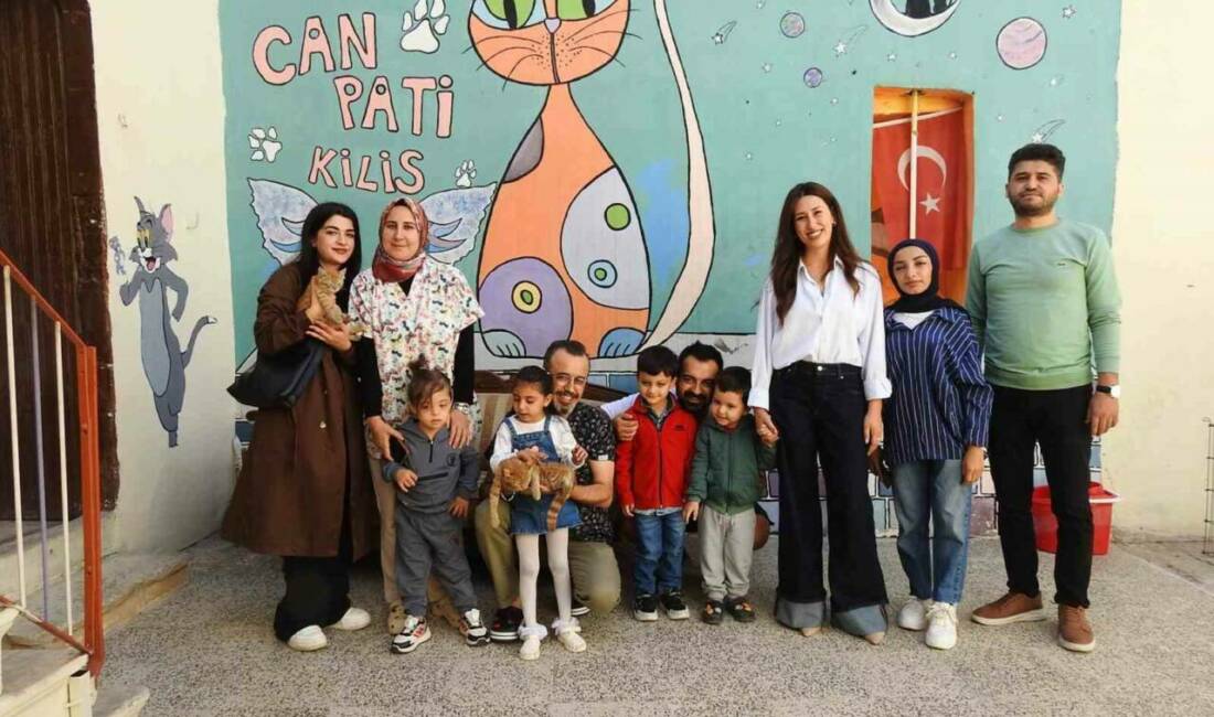 Kilis'te otizmli çocuklar, kedi evinde gönüllülerle bir araya gelerek kedileri