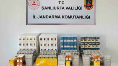 Şanlıurfa'nın Viranşehir ilçesinde jandarma ekipleri bin 240 paket sigara ele