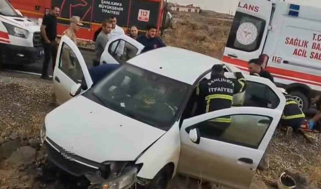 Şanlıurfa'nın Viranşehir ilçesinde meydana gelen kazada bir otomobil kayalıklara çarptı