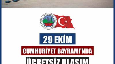 Siirt Belediyesi, 29 Ekim Cumhuriyet Bayramında toplu ulaşımı bir gün