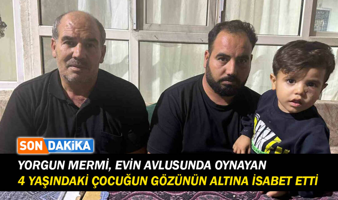 Şanlıurfa’nın Akçakale ilçesinde evinin avlusunda oynayan 4 yaşındaki çocuk, yorgun