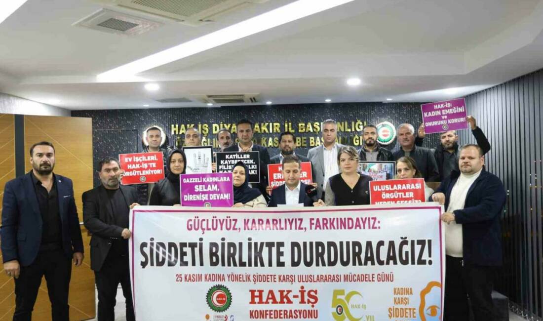 HAK-İŞ Konfederasyonu Diyarbakır İl Başkanı Mehmet Aküzüm, kadına yönelik şiddete