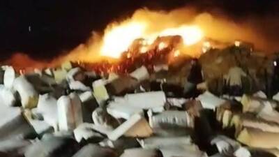 Diyarbakır'ın Hazro ilçesinde yer alan Sarıçanak köyünde preslenmiş 102 ton