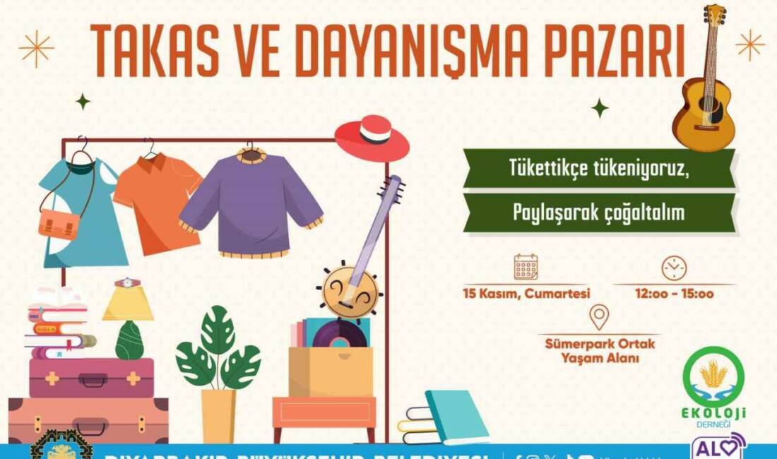 Diyarbakır’da ’Takas Pazarı’ etkinliği düzenlenecek Diyarbakır Büyükşehir Belediyesi, dayanışma kültürünü geliştirmek için "Takas Pazarı" etkinliği