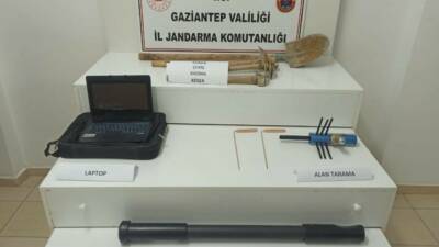 Araban ilçesinde define aramak amacıyla izinsiz kazı yapan 9 kişi