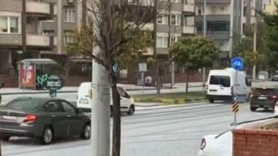 Gaziantep kent merkezinde gece saatlerinden itibaren kısa süreli dolu yağışı