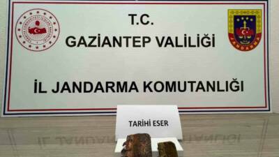 Gaziantep'te sahte tarihi eserleri satmaya çalışan 2 dolandırıcı jandarma ekipleri